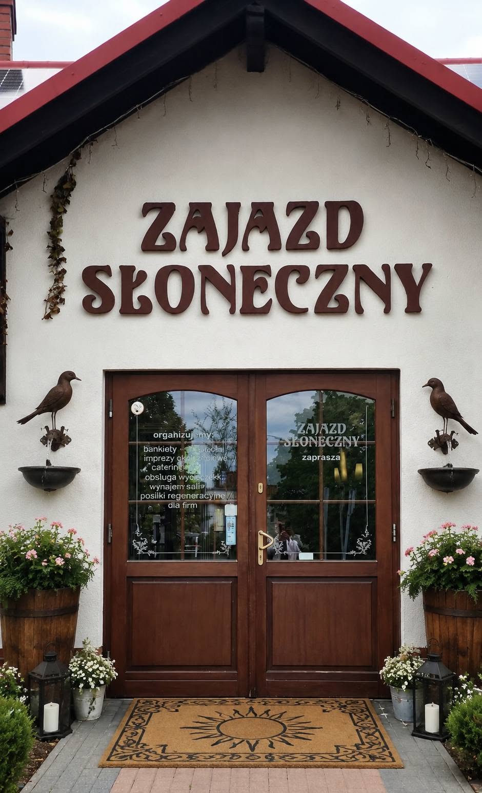 Kwieciste wejście do Zajazdu Słonecznego